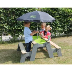 EXIT Aksent Sand- und Wassertisch mit Sonnenschirm und Gartenwerkzeugen