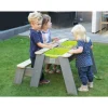 EXIT Aksent Sand,- Wasser- und Picknicktisch (1 Bank) mit Sonnenschirm und Gartenwerkzeugen