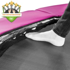 EXIT Silhouette Bodentrampolin ø305cm mit Sicherheitsnetz - rosa