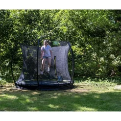 EXIT Silhouette Bodentrampolin ø305cm mit Sicherheitsnetz - rosa