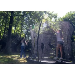 EXIT Silhouette Bodentrampolin ø305cm mit Sicherheitsnetz - rosa