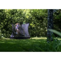 EXIT Silhouette Bodentrampolin ø305cm mit Sicherheitsnetz - rosa