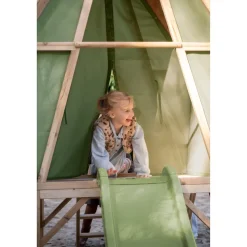 EXIT Yuki 350 Holzspielhaus mit Rutsche, Balkon und Küche