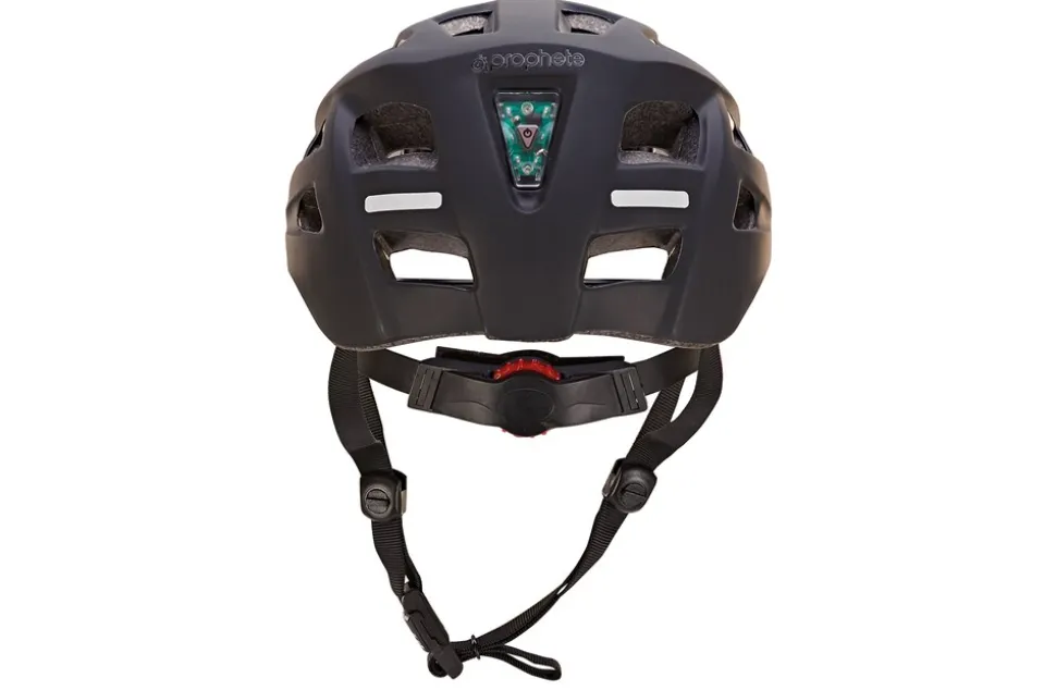Fahrradhelm, stoßfeste Hartschaum-Innenschale,mit LED-Licht und Reflektionsstreifen, Größe: 55-58 cm, Farbe: schwarz