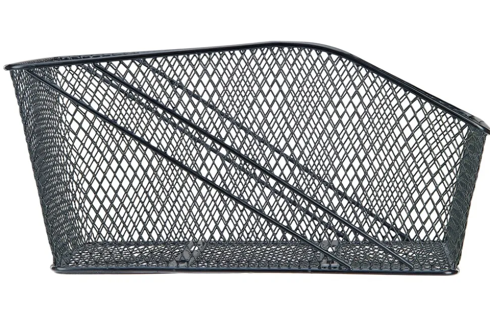 Fahrradkorb XXL, für Gepäckträger, engmaschig Wadengitter, feste Montage, inkl.Befestigungsmaterial, schwarz