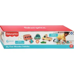 Fisher-Price - Holz-Fahrzeuge 3 Stück + Tiere Holzspielzeug Kleinkinder