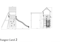FUNGOO Spielturm CAROL2 Klettergerüst mit Schaukel u. Rutsche in versch. Farben