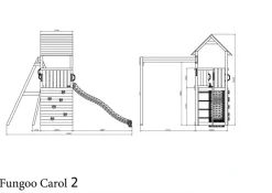 FUNGOO Spielturm CAROL2 Klettergerüst mit Schaukel u. Rutsche in versch. Farben