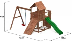 FUNGOO Spielturm CAROL3 Klettergerüst mit Schaukel u. Rutsche in versch. Farben