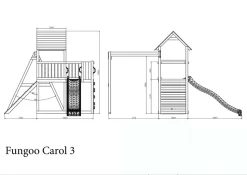 FUNGOO Spielturm CAROL3 Klettergerüst mit Schaukel u. Rutsche in versch. Farben