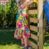 FUNGOO Spielturm Klettergerüst CAROL1 mit Rutsche und Kletterwand