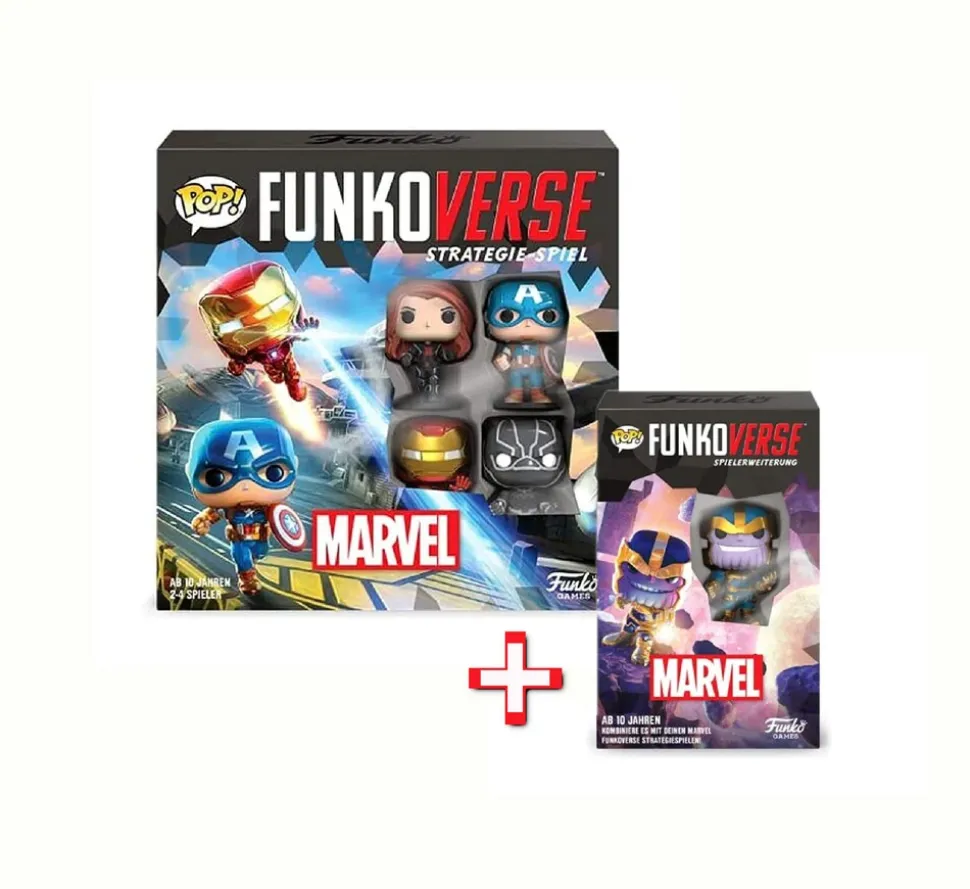 Funko - Strategie-Spiel - Funkoverse Marvel + Erweiterung Brettspiel Superhelden Avengers