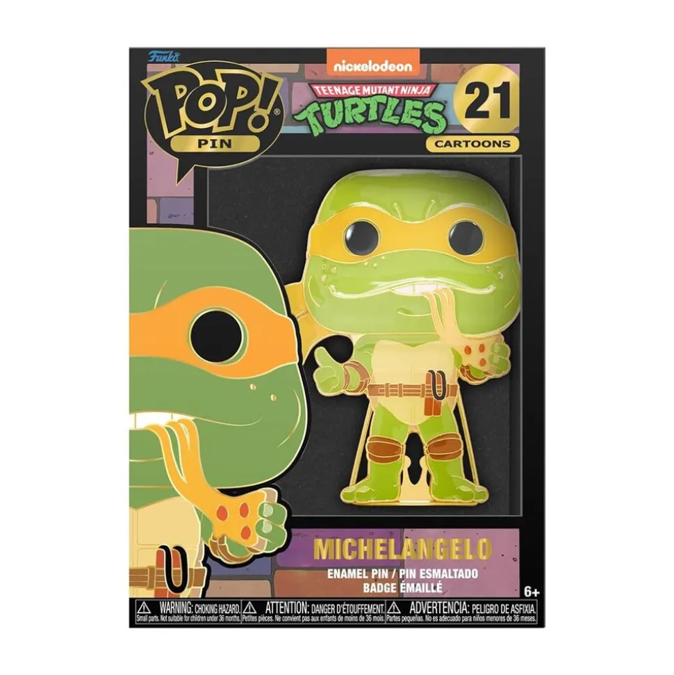 Funko TMNTPP0003 - POP! - Teenage Mutant Ninja Turtles - Michelangelo, Ansteck-Nadel, Nr. 21