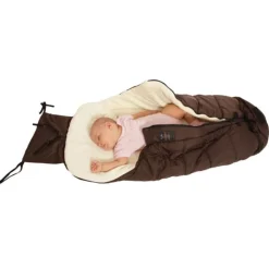 Fußsack Fluffy, Universalgröße, Kinderwagen, wasserdicht, mit Reißverschluss braun