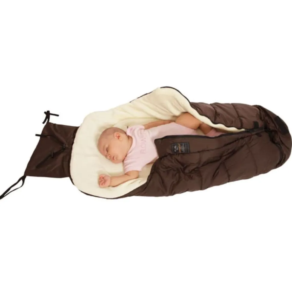 Fußsack Fluffy, Universalgröße, Kinderwagen, wasserdicht, mit Reißverschluss braun