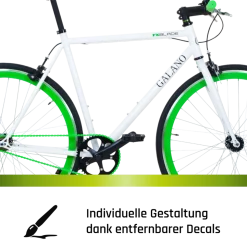 Galano Blade Fixie Fahrrad 28 Zoll Singlespeed 165 - 195 cm retro Urban Bike mit Flip Flop Nabe für Fixed Gear und Freilauf