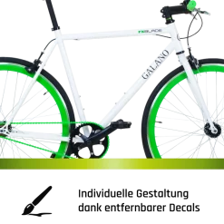Galano Blade Fixie Fahrrad 28 Zoll Singlespeed 165 - 195 cm retro Urban Bike mit Flip Flop Nabe für Fixed Gear und Freilauf