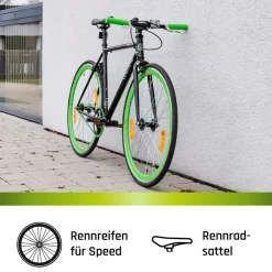 Galano Blade Fixie Fahrrad 28 Zoll Singlespeed 165 - 195 cm retro Urban Bike mit Flip Flop Nabe für Fixed Gear und Freilauf