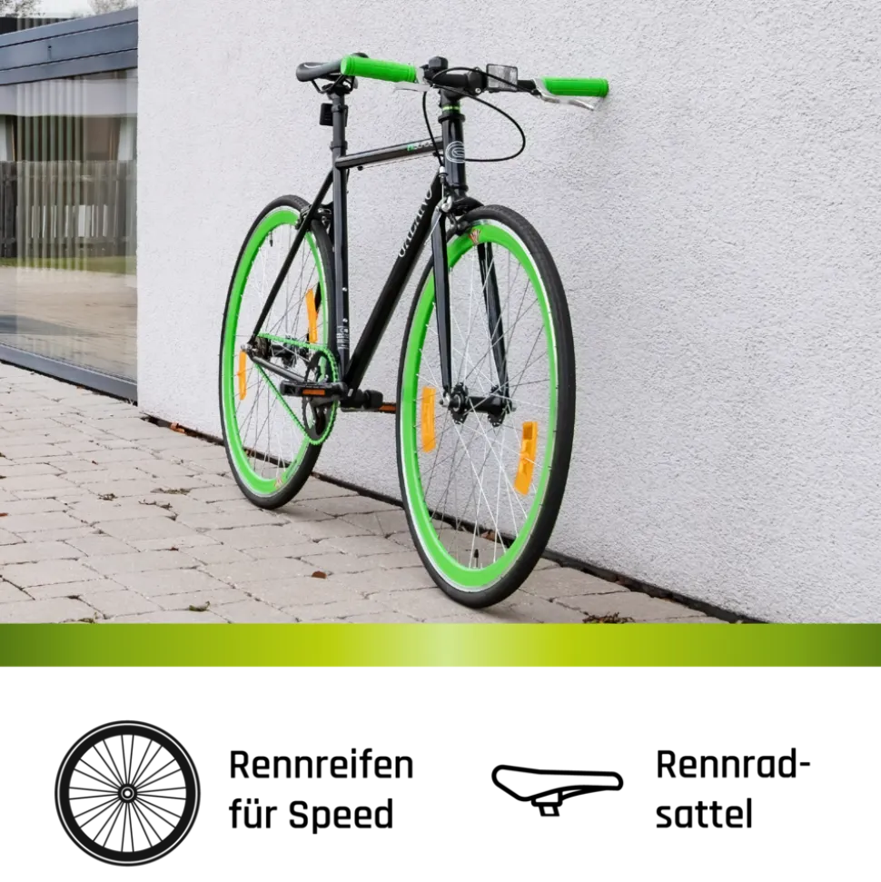 Galano Blade Fixie Fahrrad 28 Zoll Singlespeed 165 - 195 cm retro Urban Bike mit Flip Flop Nabe für Fixed Gear und Freilauf