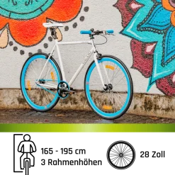 Galano Blade Fixie Fahrrad 28 Zoll Singlespeed 165 - 195 cm retro Urban Bike mit Flip Flop Nabe für Fixed Gear und Freilauf
