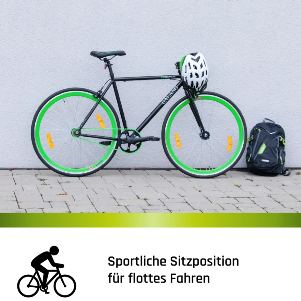Galano Blade Fixie Fahrrad 28 Zoll Singlespeed 165 - 195 cm retro Urban Bike mit Flip Flop Nabe für Fixed Gear und Freilauf