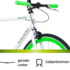 Galano Blade Fixie Fahrrad 28 Zoll Singlespeed 165 - 195 cm retro Urban Bike mit Flip Flop Nabe für Fixed Gear und Freilauf