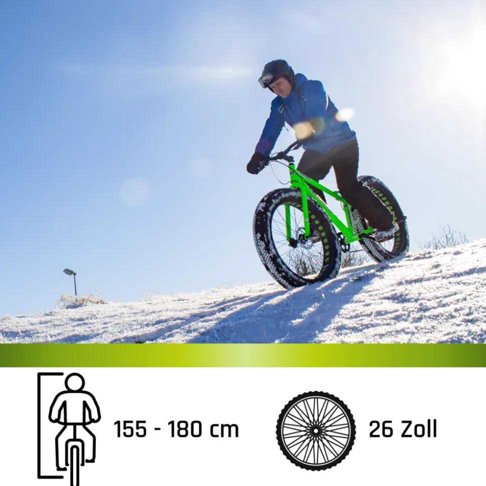 Galano Fatman 4.0 Fatbike 26 Zoll für Herren und Damen ab 155 cm Fahrrad Mountainbike Hardtail 7 Gang MTB