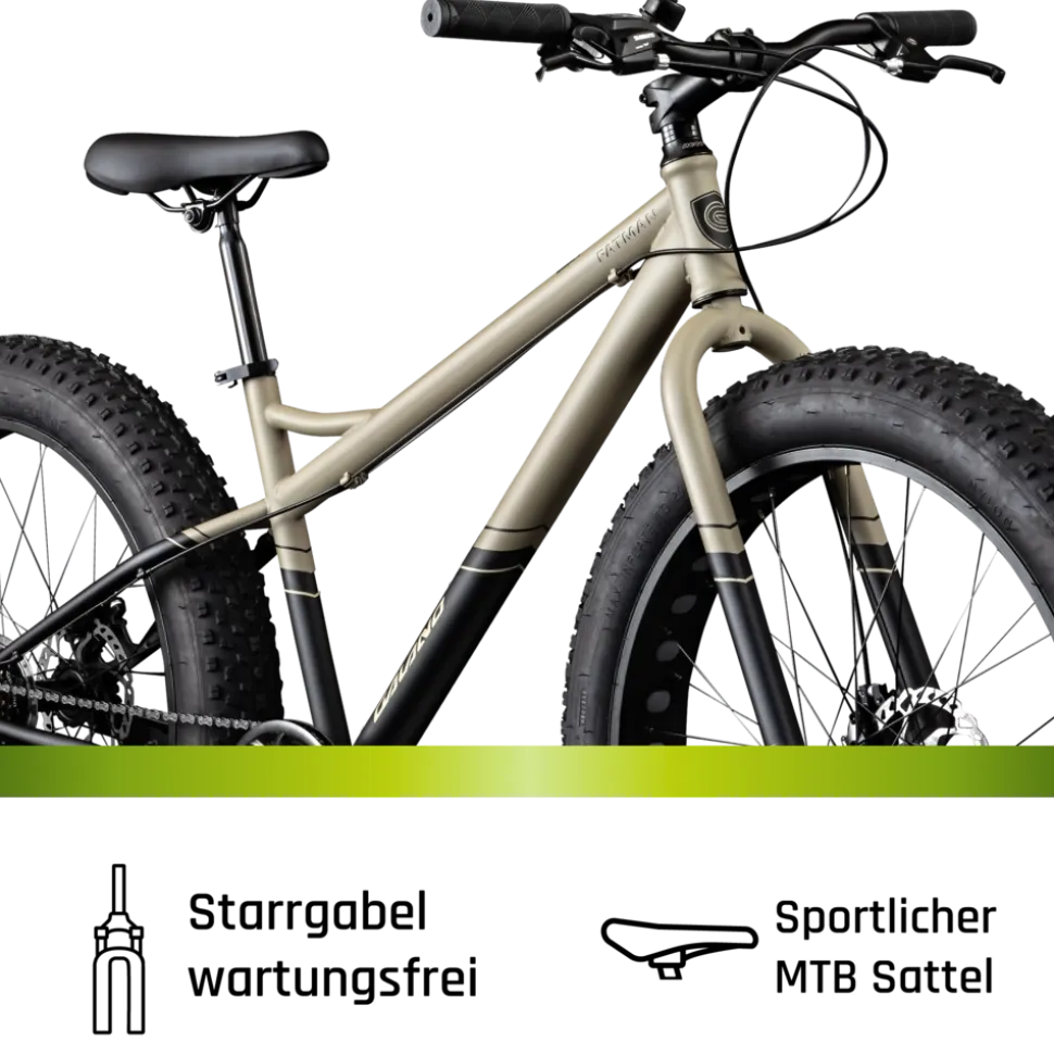 Galano Fatman 4.0 Fatbike 26 Zoll für Herren und Damen ab 155 cm Fahrrad Mountainbike Hardtail 7 Gang MTB