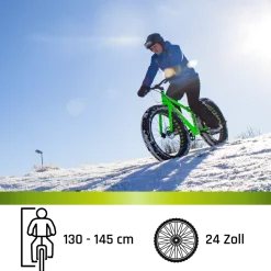 Galano Fatman 4.0 Jugendfahrrad ab 8 Jahre Jungen Mädchen 130 - 145 cm 24 Zoll Kinder Fahrrad Fatbike Mountainbike MTB Hardtail