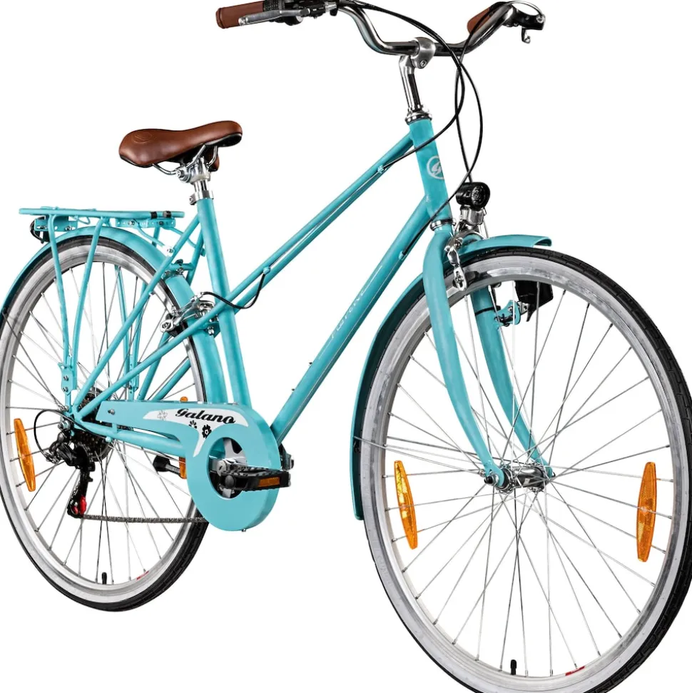 Galano Florenz Damenfahrrad 28 Zoll Stadtrad 155 - 185 cm Cityrad mit 6 Gängen retro Fahrrad Damen Cityfahrrad mit Felgenbremsen