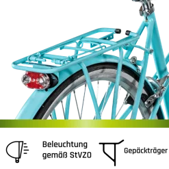 Galano Florenz Damenfahrrad 28 Zoll Stadtrad 155 - 185 cm Cityrad mit 6 Gängen retro Fahrrad Damen Cityfahrrad mit Felgenbremsen
