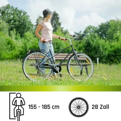 Galano Florenz Damenfahrrad 28 Zoll Stadtrad 155 - 185 cm Cityrad mit 6 Gängen retro Fahrrad Damen Cityfahrrad mit Felgenbremsen