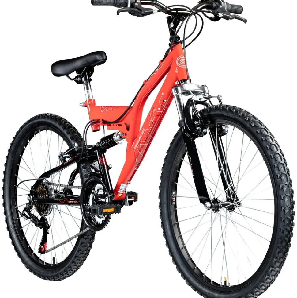 Galano FS180 Jugendfahrrad 24 Zoll Mountainbike 130 - 145 cm 18 Gänge Mädchen Jungen Fahrrad ab 8 Jahre MTB Fully Jugendrad V-Brakes