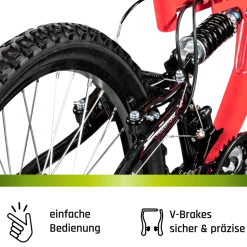 Galano FS180 Jugendfahrrad 24 Zoll Mountainbike 130 - 145 cm 18 Gänge Mädchen Jungen Fahrrad ab 8 Jahre MTB Fully Jugendrad V-Brakes