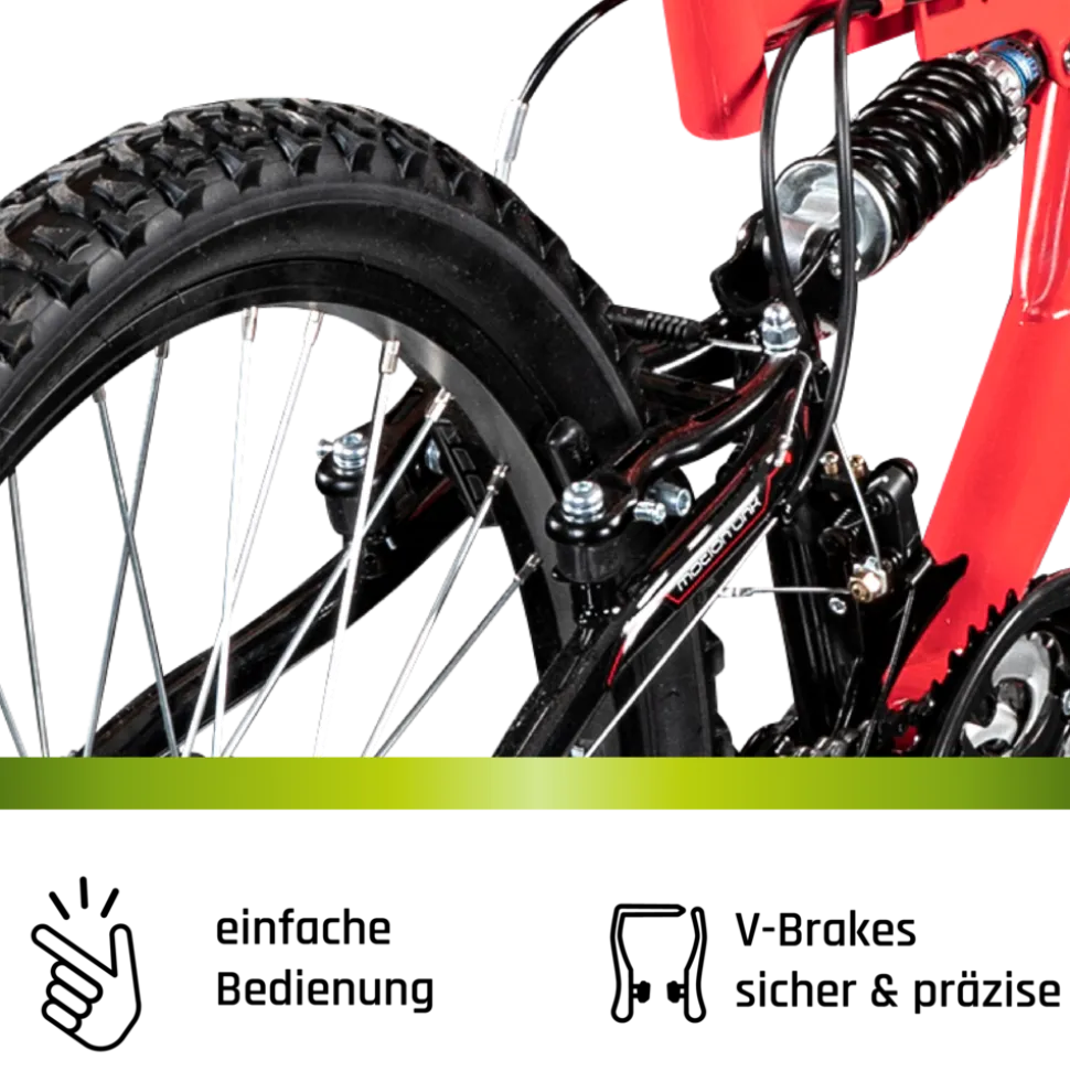Galano FS180 Jugendfahrrad 24 Zoll Mountainbike 130 - 145 cm 18 Gänge Mädchen Jungen Fahrrad ab 8 Jahre MTB Fully Jugendrad V-Brakes