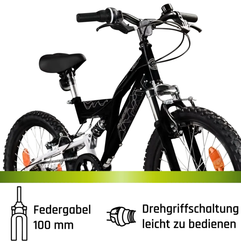 Galano FS180 Kinderfahrrad ab 6 Jahre 120-135cm Mädchen Jungen Fahrrad 20 Zoll 6 Gang Mountainbike Fully mit V-Brakes MTB