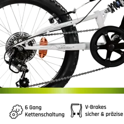 Galano FS180 Kinderfahrrad ab 6 Jahre 120-135cm Mädchen Jungen Fahrrad 20 Zoll 6 Gang Mountainbike Fully mit V-Brakes MTB
