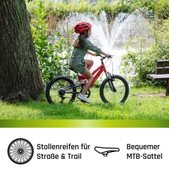 Galano FS180 Kinderfahrrad 6 Gang 18 Zoll ab 6 Jahre 115 - 130 cm Mountainbike Fully für Jungen und Mädchen MTB Fahrrad Fullybike