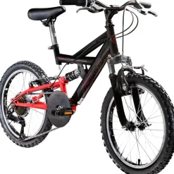 Galano FS180 Kinderfahrrad 6 Gang 18 Zoll ab 6 Jahre 115 - 130 cm Mountainbike Fully für Jungen und Mädchen MTB Fahrrad Fullybike