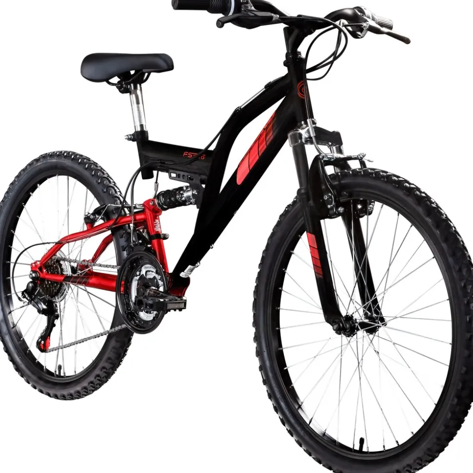 Galano FS240 Mountainbike Kinderfahrrad 24 Zoll Fahrrad 130 - 145 cm Fully ab 8 mit 18 Gängen Jugendfahrrad MTB