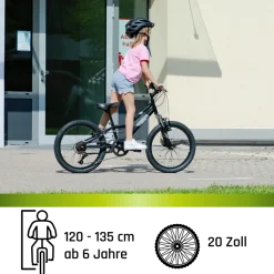 Galano GA20 Kinderfahrrad 20 Zoll 120 - 135 cm Mädchen Jungen Fahrrad ab 5 Jahre Mountainbike 7 Gänge MTB Hardtail Kinder Fahrrad