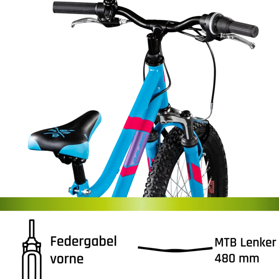 Galano GA20 Kinderfahrrad 18 Zoll 115 - 130 cm Mädchen Jungen Fahrrad ab 5 Jahre Mountainbike 7 Gänge MTB Hardtail Kinder Fahrrad