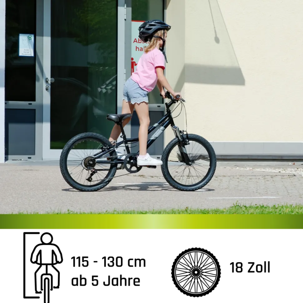 Galano GA20 Kinderfahrrad 18 Zoll 115 - 130 cm Mädchen Jungen Fahrrad ab 5 Jahre Mountainbike 7 Gänge MTB Hardtail Kinder Fahrrad