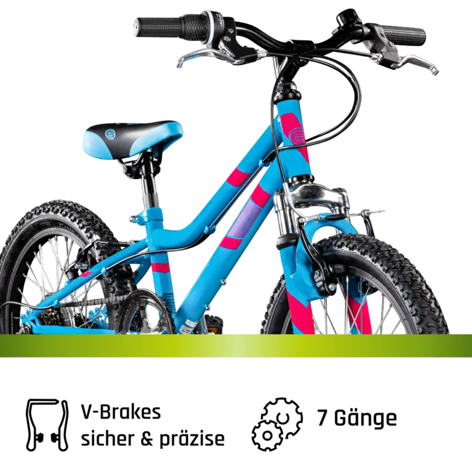 Galano GA20 Kinderfahrrad 18 Zoll 115 - 130 cm Mädchen Jungen Fahrrad ab 5 Jahre Mountainbike 7 Gänge MTB Hardtail Kinder Fahrrad