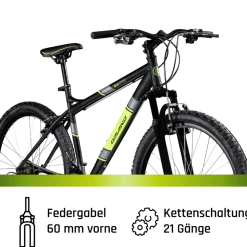 Galano GA270 Mountainbike 27,5 Zoll Fahrrad Hardtail MTB 21 Gänge Damen Herren 160 - 175 cm V-Brakes