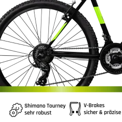 Galano GA260 26 Zoll Mountainbike 160 - 185 cm MTB Hardtail Fahrrad 21 Gänge V-Brakes Jugendliche unisex