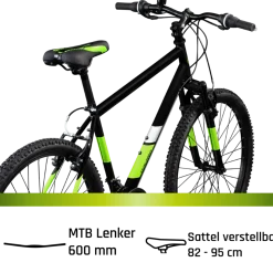 Galano GA260 26 Zoll Mountainbike 160 - 185 cm MTB Hardtail Fahrrad 21 Gänge V-Brakes Jugendliche unisex