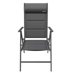 GARMIO® Gartenstuhl Balkonstuhl FLORENZ anthrazit, 7-fach verstellbar, klappbar, inkl. Nackenkissen, für Terrasse