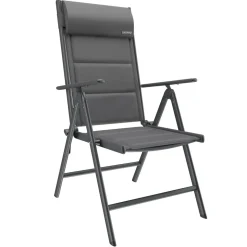 GARMIO® Gartenstuhl Balkonstuhl FLORENZ anthrazit, 7-fach verstellbar, klappbar, inkl. Nackenkissen, für Terrasse