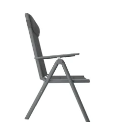 GARMIO® Gartenstuhl Balkonstuhl FLORENZ anthrazit, 7-fach verstellbar, klappbar, inkl. Nackenkissen, für Terrasse